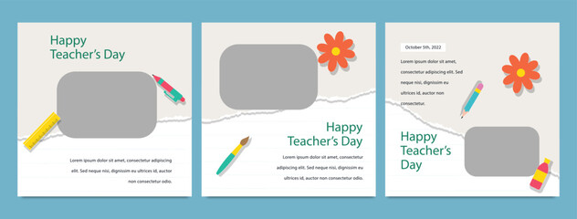 World Teachers Day creative concept banner, poster, social media post, template, background, Teacher day post card design. Happy Teachers Day creative idea.