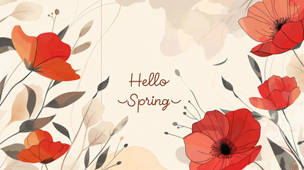 Celebrate the arrival of spring with elegant floral designs and golden lettering that captures the essence of the season's beauty