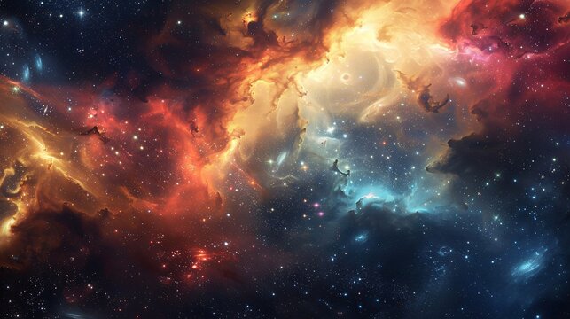 Dreamy collage of celestial imagery, starry skies, and cosmic elements