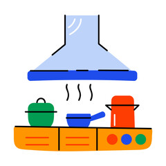 Cooking hood icon in flat style 
