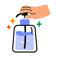 A flat icon of soap dispenser 
