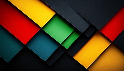 Fototapeta premium Vibrant abstract geometric composition perfect for creative projects, Black History Month events, or modern art displays with ample text space.