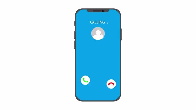 Incoming Calling animation in mobile phone, call animated accept or decline option,  incoming call in mobile phone display with alpha channel.