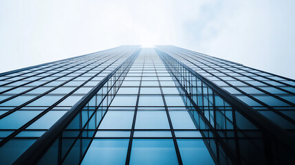 Modern Empty Office Room with Large Windows, Cityscape and Skyline View