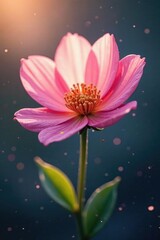 Soft light trails behind a delicate flower spiral, hazy, delicate