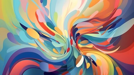 Vibrant abstract art, swirling colorful patterns with fluid motion, perfect for creative spaces or modern decor.