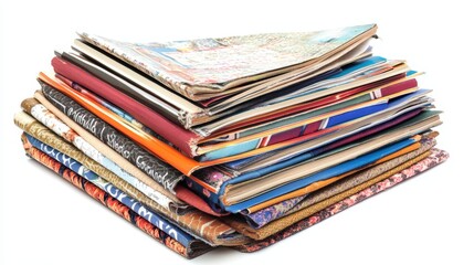 Pile of books isolated on background