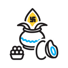 Vector multi color icon for Ugadi