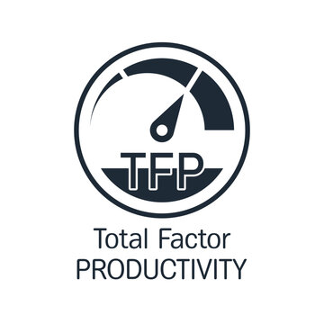 TFP, TOTAL FACTOR PRODUCTIVITY. Efficiency coefficient .Vector linear icon isolated on white background.