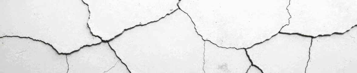 Fototapeta premium Abstract cracks in white paint on concrete floor, peeling paint, cracked texture
