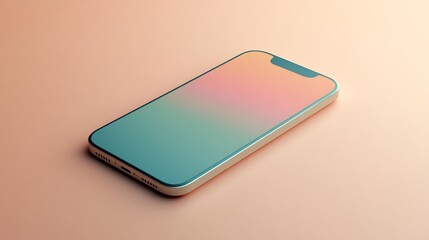 Phone display, peach background