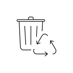 Outline Recycling icon, symbolizes sustainable and environmentally friendly product design.