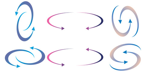 Rotation Arrows Icon, Reload Arrows Set Vector Illustration.	