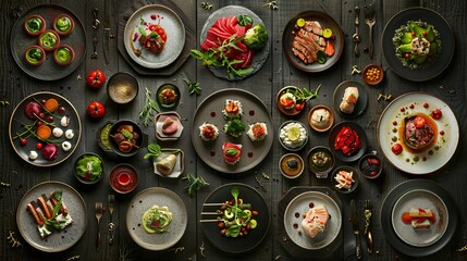 Creative collage of culinary delights and gourmet photography