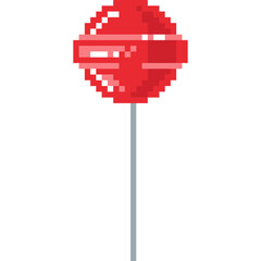 smilingly pixel art icon. Sweet candy icon. Strawberry smilingly. 8 bit candy and snacks 