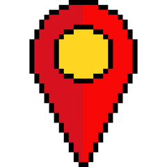 Obraz premium Location pixel icon. Pixelated map pin. Pin icon. Travel destination 