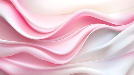 Obraz premium Pink and white fabric waves, abstract background