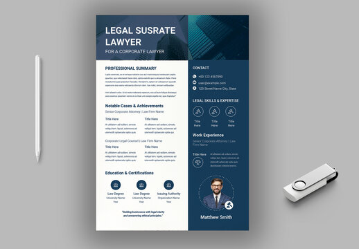 Legal Resume for  Corporate Lawyer