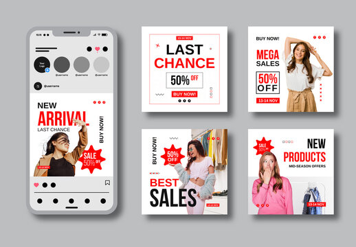 Modern Fashion Sell Social Media Post Design Template