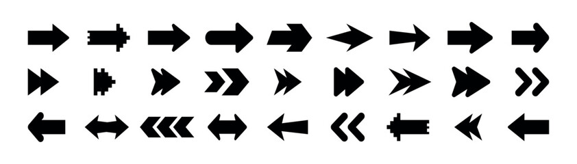 Arrow And Cursor Icons set. Direction symbol. Arrow symbol for app, UI, web. Vector illustration