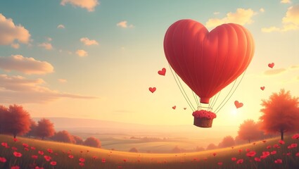 Obraz premium hot air balloon in sunset