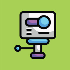 Camera, action camera, sport camera doodle cartoon, minimalist vector illustration, simple concept, Isolated and suitable for any project