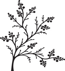  silhouette vector art of Elderberry