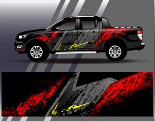 Car wrap design vector. Graphic abstract stripe racing background designs for vehicle, rally, race, adventure and car racing livery