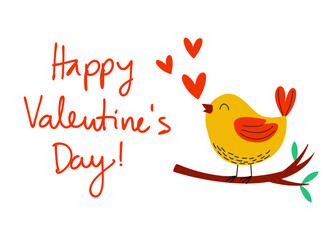 Cheerful and delightful Valentines Day Bird Illustration showcasing love and affection