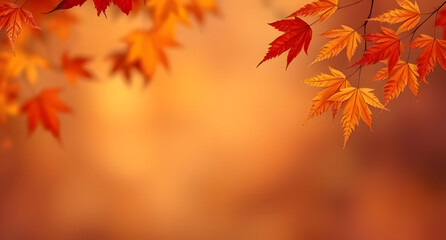 Warm autumn maple orange rust copper gold brown abstract background. Soft ombre gradient. Leaf nature seasonal texture. Cozy vintage aesthetic