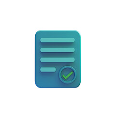 Document Verified icon 3D Render isolated in transparent background