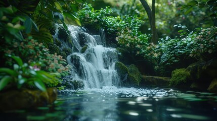 Waterfall in the garden, Thailand. nature.