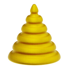 gold abstract shape 3d icon isolated on the transparent background