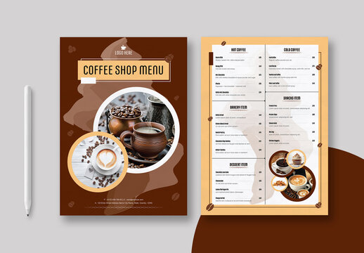 Coffee Shop Menu Layout