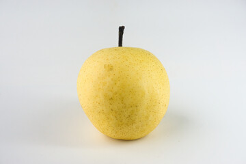 Yellow Asian Pear Fruit Isolated Against a White Background