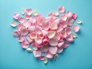 Obraz premium Romantic Rose Petals Macro: Pastel Blue Valentine's & Mother's Day Background