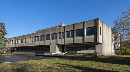 Obraz premium Modern building facade with blank billboards and street view aerial Perspective of Futuristic Skyscrapers