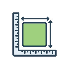Color illustration icon for  measure