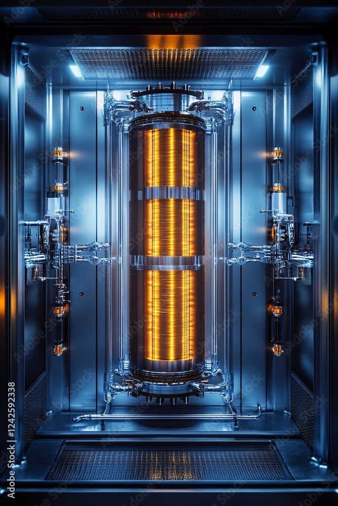 Aufkleber Quantum computer processing data in a research lab