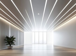 Obraz premium The intricate design of a white stretch ceiling brings a unique appeal to the space.