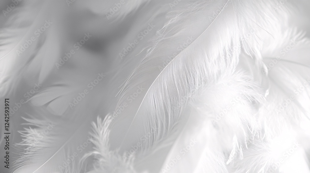 Leinwandbilder plethora of white feathers forms a soft and gentle backdrop