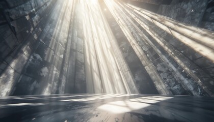 Sunbeams Illuminate A Dark Architectural Structure