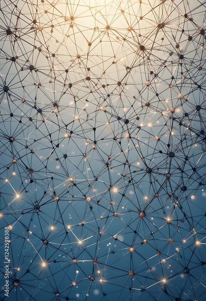 Poster abstract network nodes connected by lines