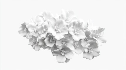 White flower bouquet, isolated, studio shot, minimalist design, website decor