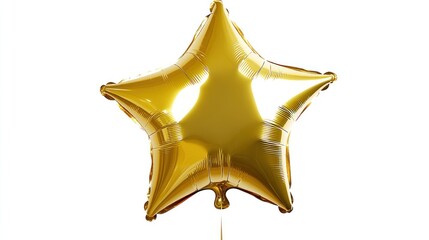 Gold star balloon floats, white background, celebration, party decor