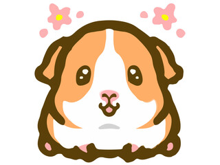 Fototapeta premium ゆるかわなモルモットの落書き風イラスト素材2