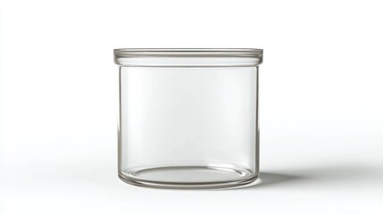 Empty glass jar, studio shot, white background, packaging mockup