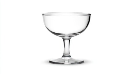 Empty coupe glass, studio shot, white background, drinkware, cocktail