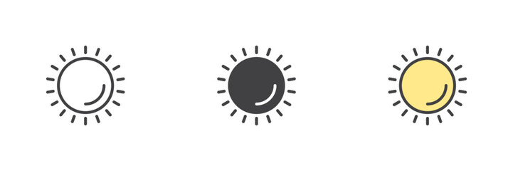 Obraz premium The sun different style icon set