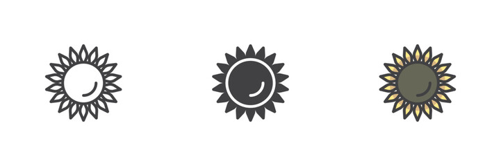 Sunflower different style icon set